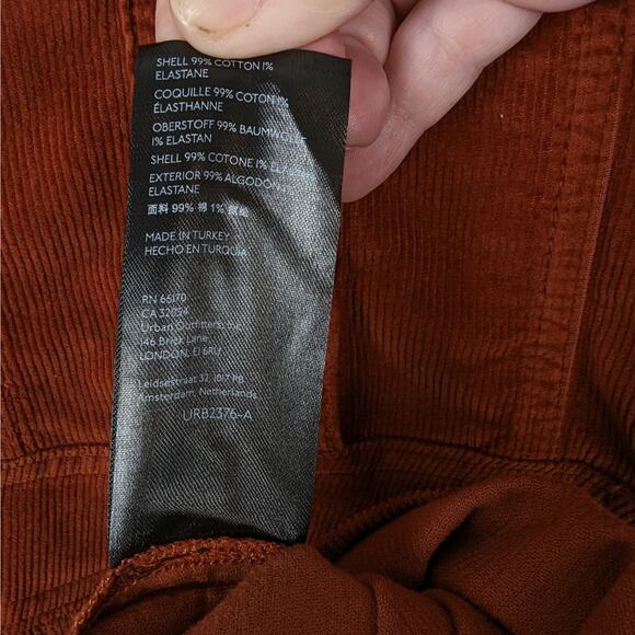 BDG Urban Outfitters‎ Edie Corduroy Short Sleeve Pleated Mini Dress Side Large - Picture 9 of 10